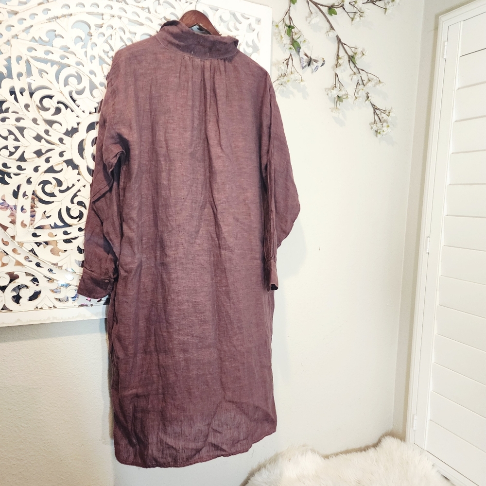 CP SHADES LINI TWILL MULBERRY SHIRTDRESS FRONT BUTTON LONG SLEEVE - Picture 10 of 13